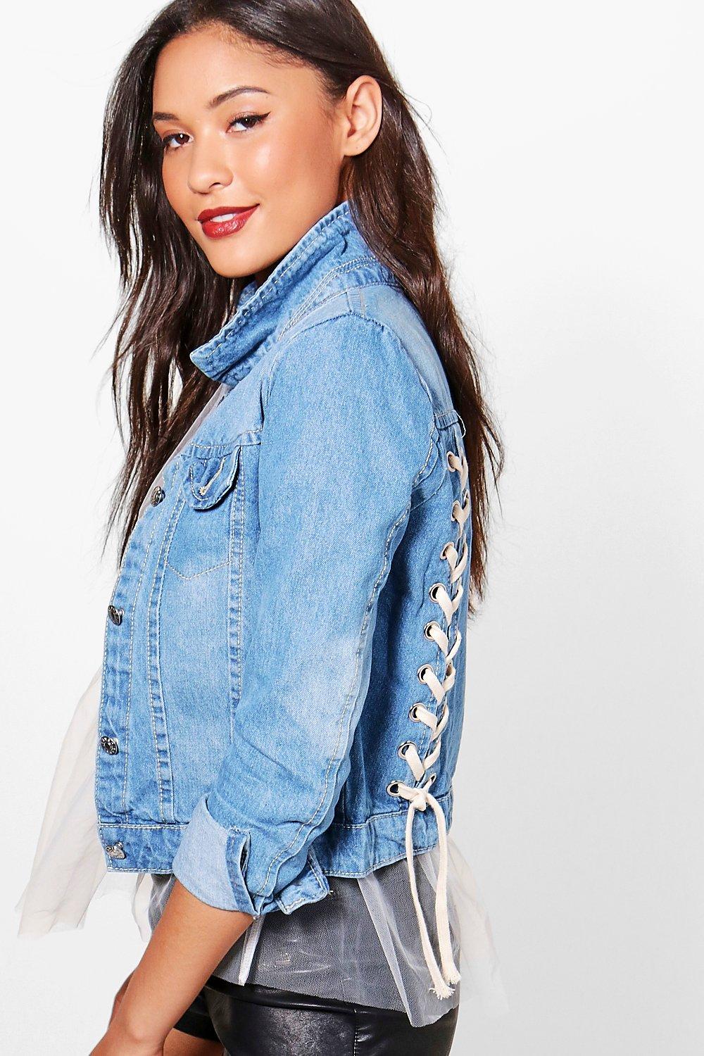 Lace up back jacket sale